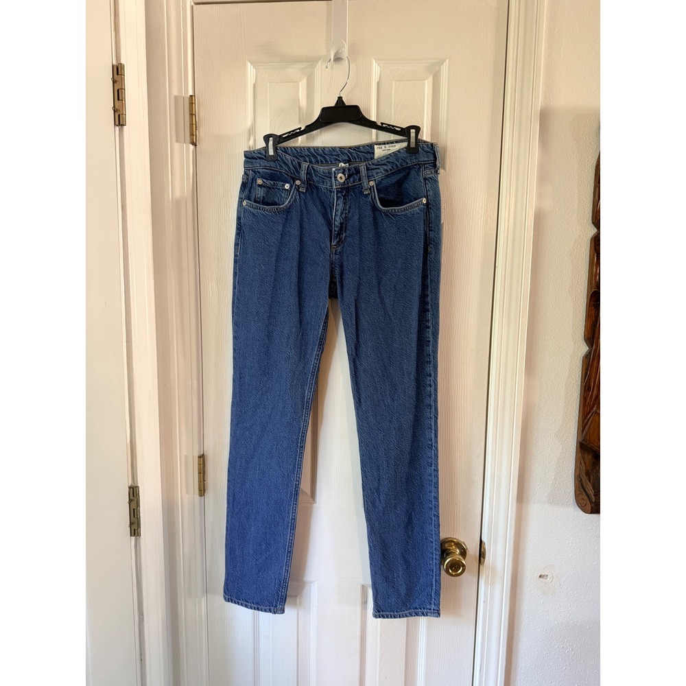 Rag & Bone Dre Low-Rise Boyfriend Jeans Lily Wash Blue Size 25 WDD22S2643S2LI